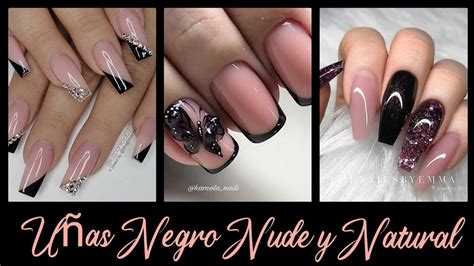 uñas negras y nude|Uñas nude con negro